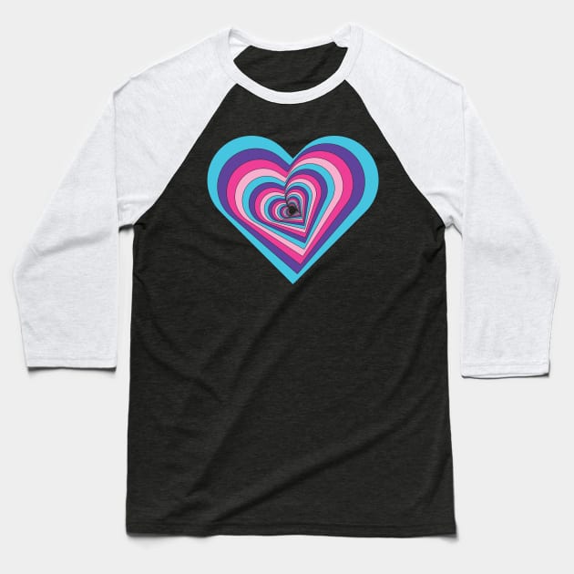 Falling in Love Valentine's Day Heart Pattern Baseball T-Shirt by Vector Deluxe